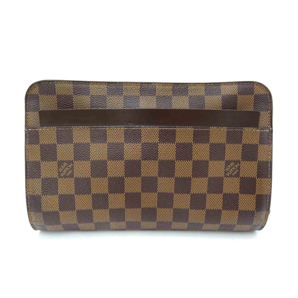 Louis Vuitton Saint Damier Canvas Leather Ebene Brown